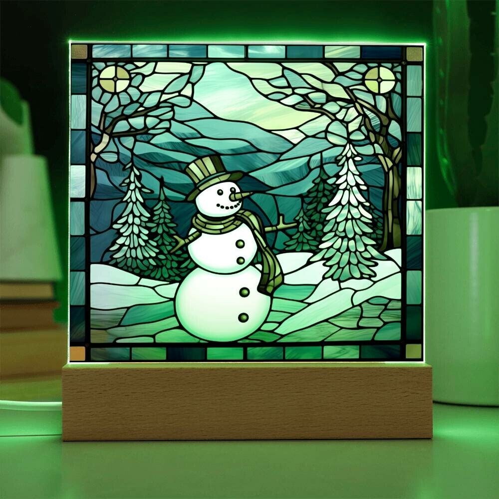 Snowman in the Woods Acrylic Plaque, Christmas Decor, Home Decor ...