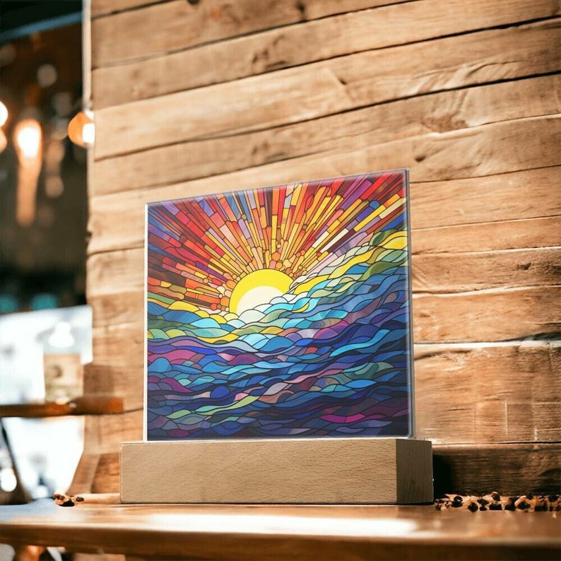Sunset Waves Acrylic Plaque, Ocean Decor, Beach Decor, Home Decor, Birthday Gift, Inspiring Gift