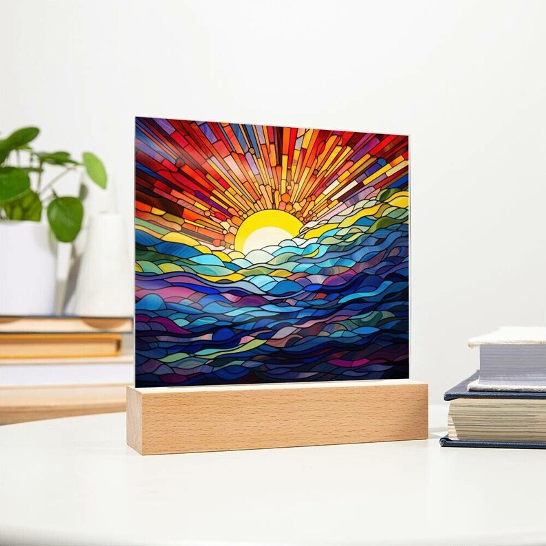 Sunset Waves Acrylic Plaque, Ocean Decor, Beach Decor, Home Decor, Birthday Gift, Inspiring Gift