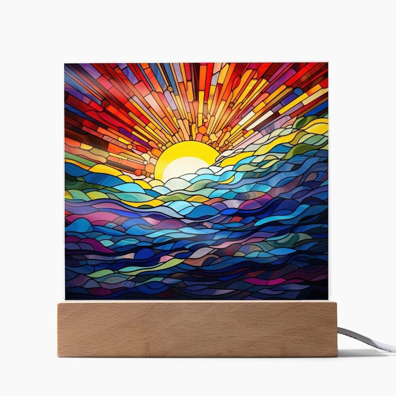 Sunset Waves Acrylic Plaque, Ocean Decor, Beach Decor, Home Decor, Birthday Gift, Inspiring Gift
