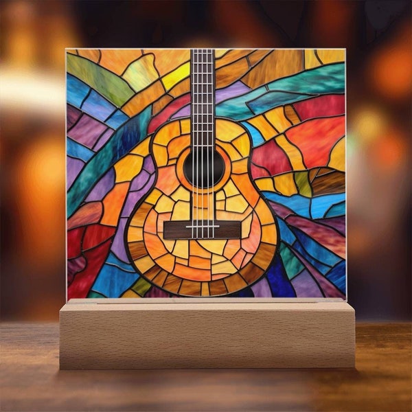 Guitar Acrylic Plaque, Guitar Lover Gift, Guitar Player Gift, Guitar Picture