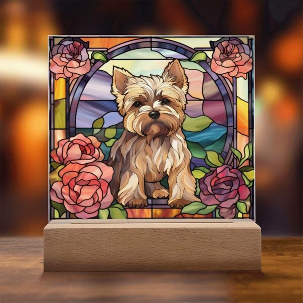 Plaque acrylique Yorkshire Terrier, cadeau pour amoureux des chiens, Yorkshire Terrier, cadeau de Noël pour amateur de terrier, monument commémoratif pour animal de compagnie