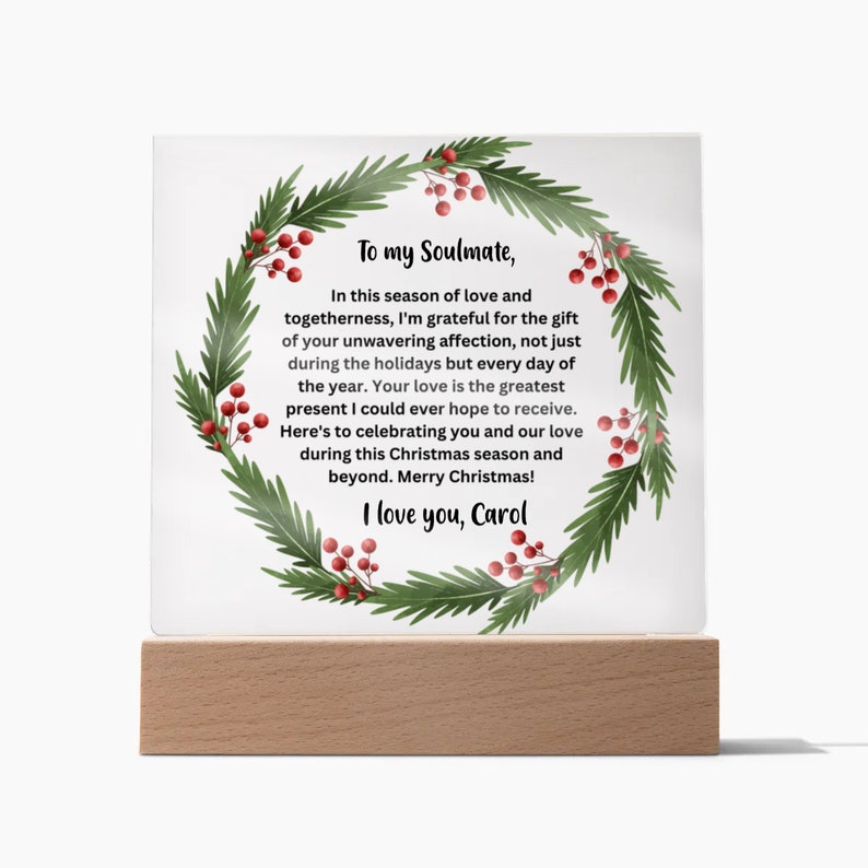 Personalized Soulmate Christmas Gift, Customized Girlfriend Plaque