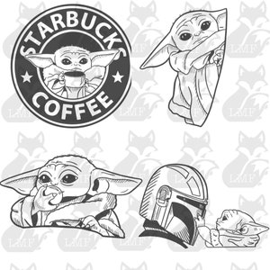 Grogu SVG. Baby Yoda SVG. Mandalorianer SVG. Star Wars svg
