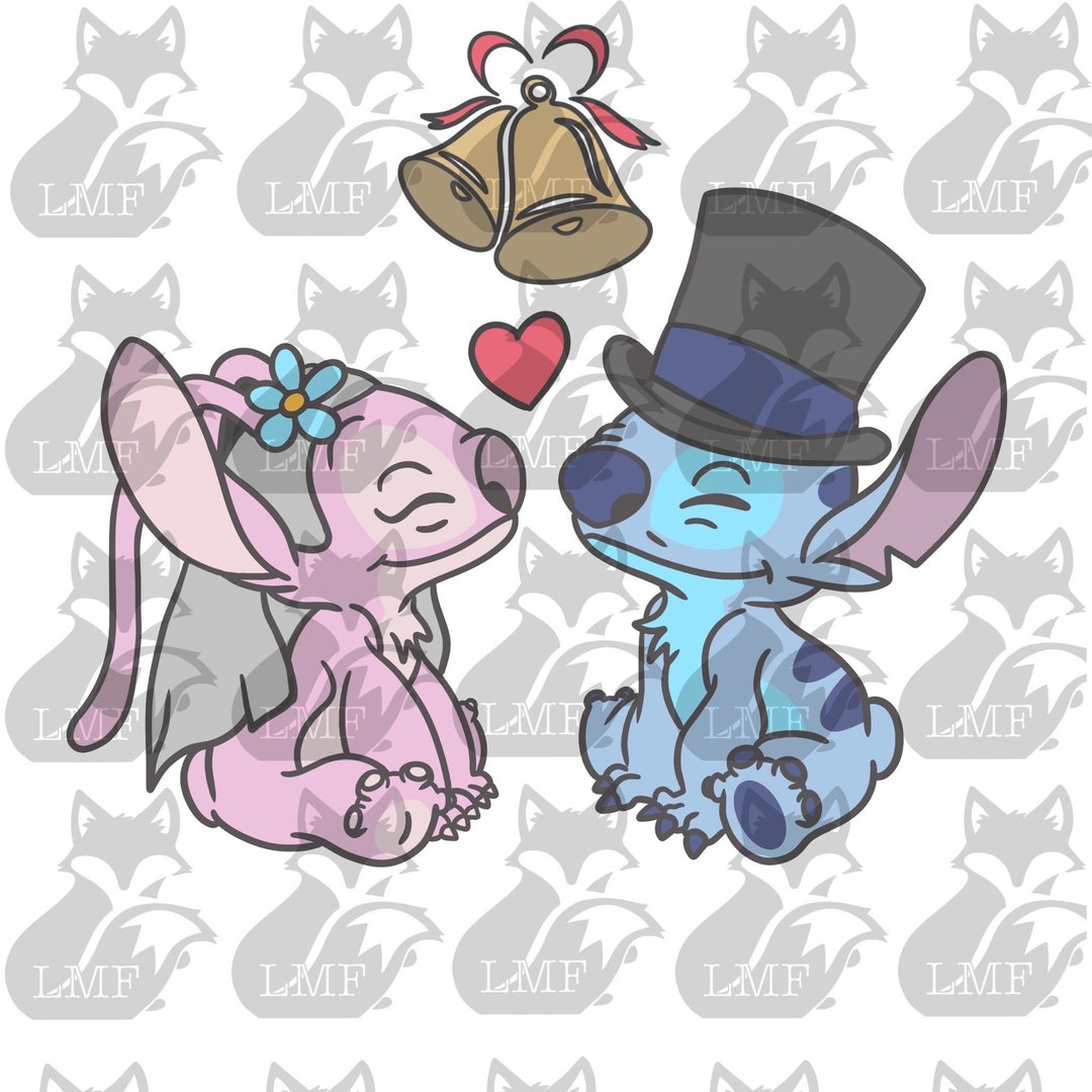 Stitch and Angel SVG. Lilo and Stitch Svg. Wedding Svg. Stitch Married