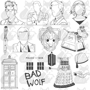 Big Doctor Who SVG big bundle/TARDIS svg/ tardis svg/ sonic screwdriver svg/ Doctor who Cricut cut files. 14 SVGs included!