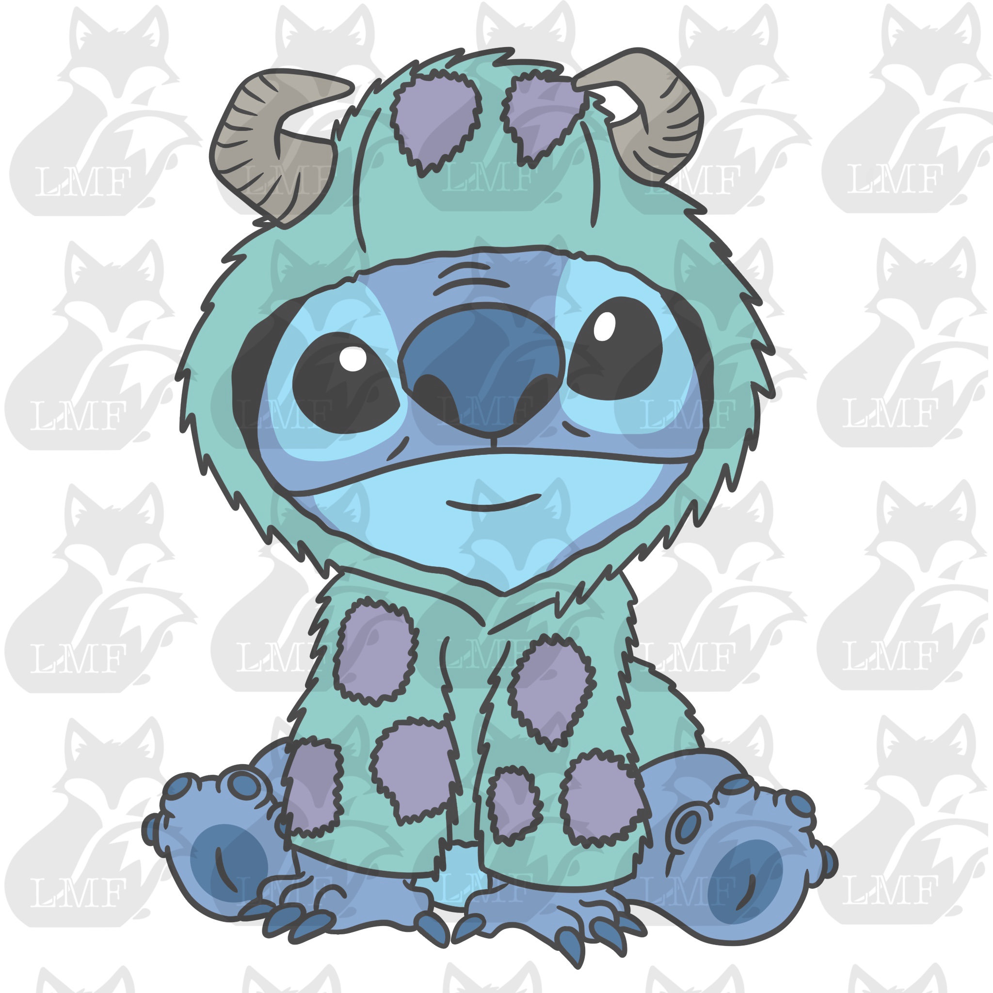 Crayon Color Art Monster Stitch Cartoon  Sticker for Sale by EanPlace