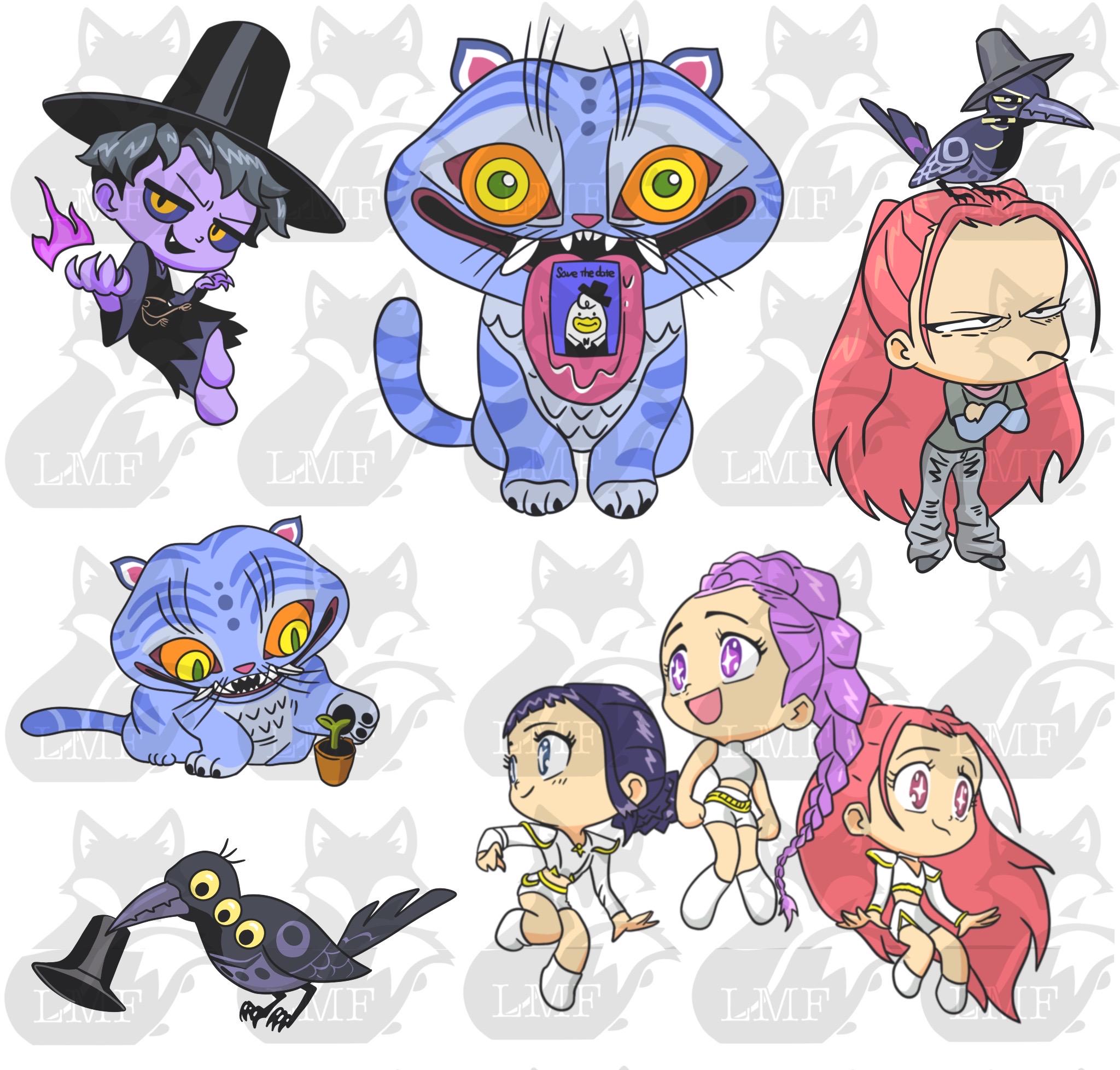 K-pop Demon Hunters Cat Svg Huntrix Bundle! Demon Cat Png, Layered