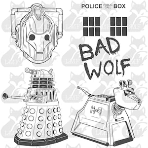Doctor Who SVG bundle/Dalek svg/cyberman svg/ K9 svg/ tardis svg/ Doctor who Cricut cut files