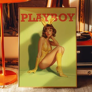 Playboy Wall Art, Playboy Magazine, Vintage Playboy Print, Playboy Home Decor, Playboy Bunny Poster, Retro Wall Art, Dopamine Decor Art