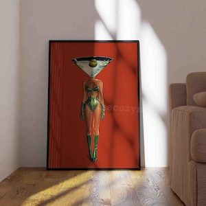 Dirty Martini Cocktail Vintage Art Print, Retro Bar Cart Decor, Cocktail Wall Art image 4