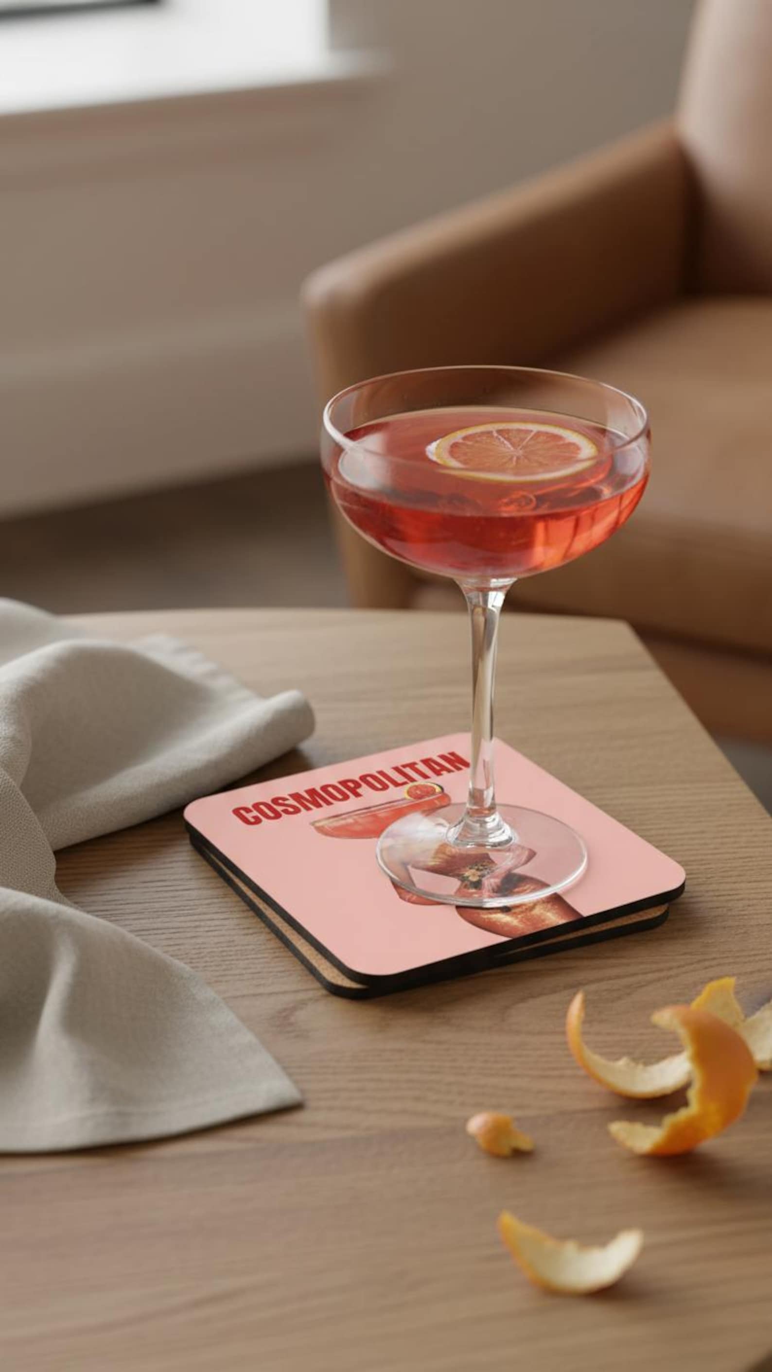 Vintage Cocktail Coasters- Set of 4