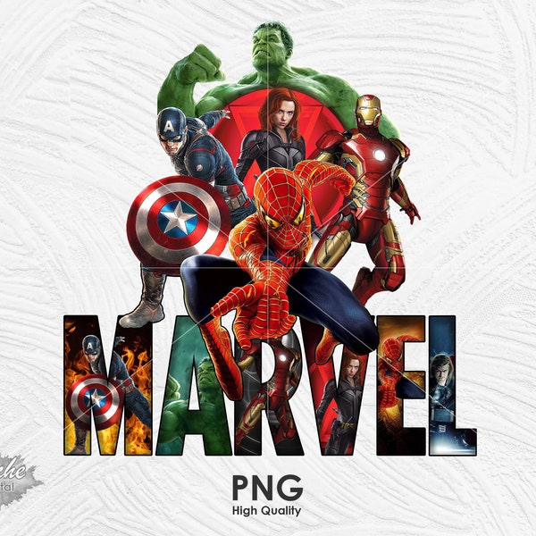 Avengers Heroes PNG, Superheroes Shirt Sublimation PNG, Heroes Design Png for DTF, Instant Download, Print File