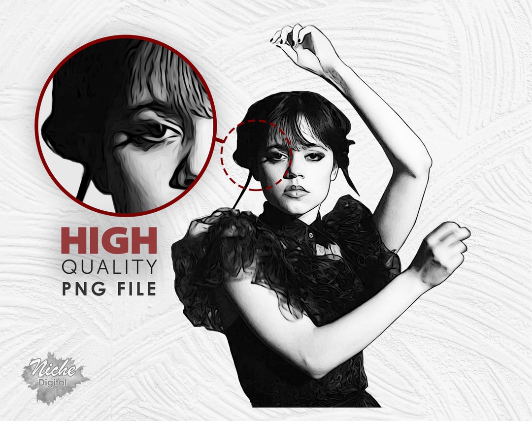 Wednesday Dance Png, Wednesday Dancing Illustration Png, Nevermore