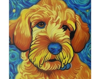 Labradoodle Dog Matte Canvas, Stretched, 0.75" 01