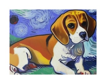 Beagle Dog Matte Canvas, Stretched, 0.75" 02