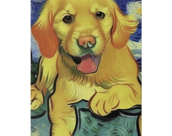 Golden Retriever Dog Matte Canvas, Stretched, 0.75" 02