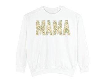 Floral 'MAMA' Sweatshirt | Flower Pattern Mama Crewneck