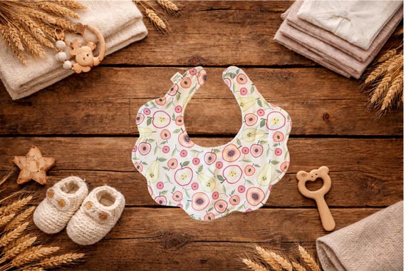 Terry Cloth Flower Petal Baby Bibs