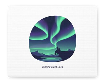 オーロラアートキャンバス | マット仕上げのウォールアート、星空観察ポスター