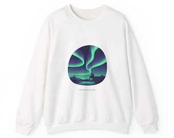 オーロラオーロラクルーネックスウェットシャツ | オーロラアート、星空観察