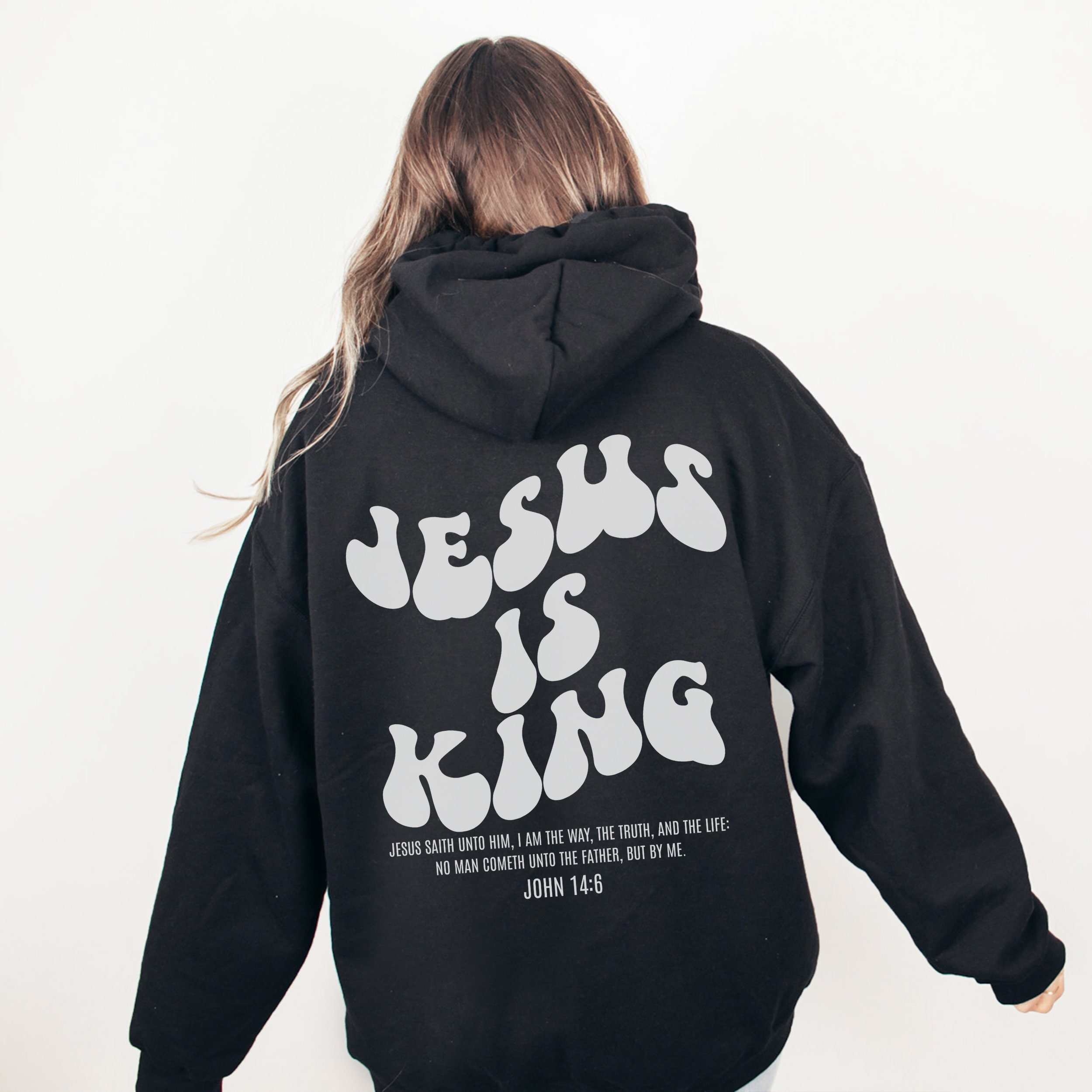 Jesus is King Retro Wavy Christian Hoodie Aesthetic Christian - Etsy