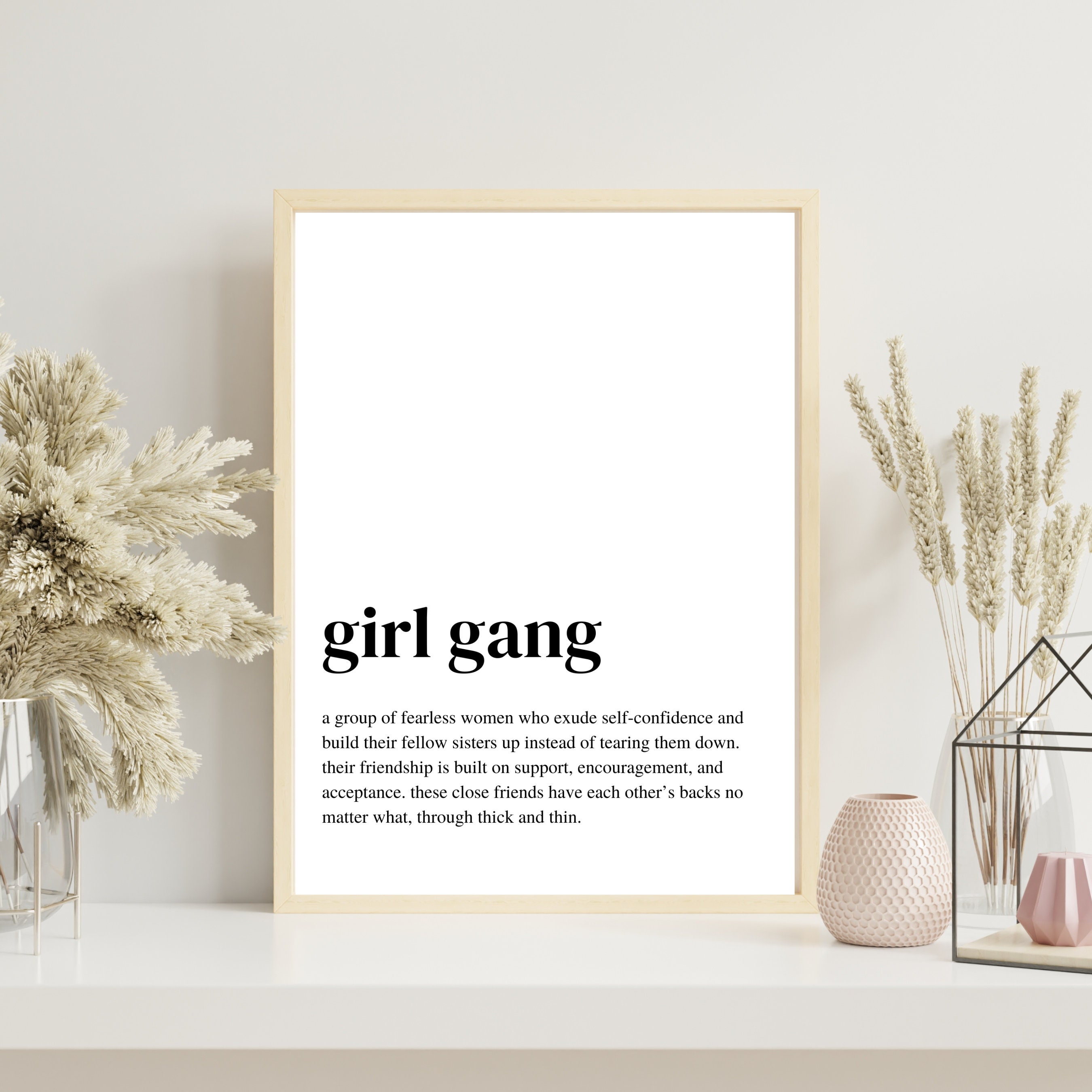Girl Gang Definition, Girl Gang Wall Art, Printable Friendship Wall Art