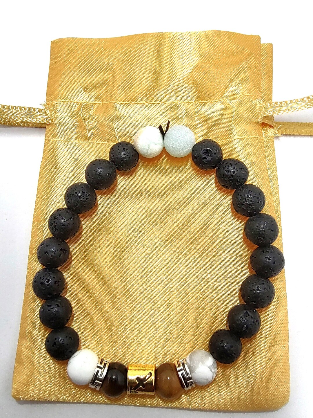 Lava Stone Sagittarius Zodiac Tiger Eye Gemstone Bracelet Etsy