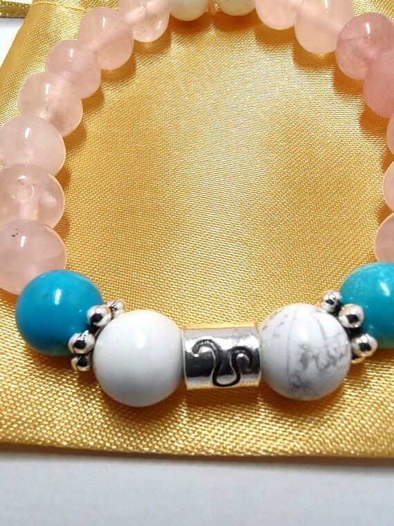Rose Quartz Leo Zodiac Gemstone Bracelet