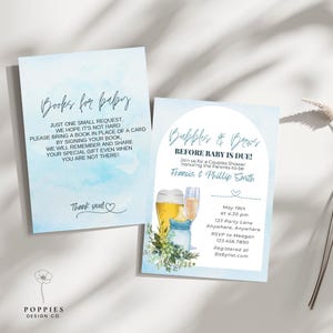 Bubbles and Brews Baby Shower Invitation | Couples Baby Shower Invite | Editable Co-Ed Baby Shower Template | Beer and Bubbly Theme