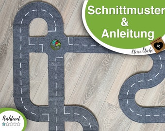 Spielstraßen Schnittmuster & Anleitung für kleine Spielzeug Autos, Nähidee