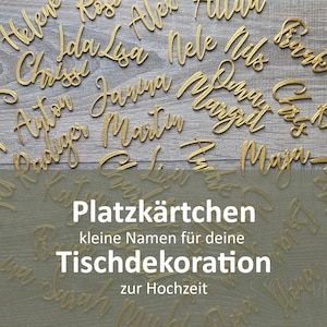 Namenskärtchen Platzkärtchen Schriftzüge| Hochzeit | Taufe | Geburtstag | Weihnachten | Feste l Personalisierte Tischdekoration