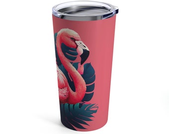 600 ml tumbler, Flamingos tumbler, flamingo dricksglas, rosa tumbler för kaffe, 600 ml flamingos tumbler, present till henne, fantastisk flamingodesign
