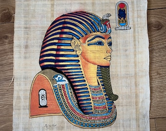 ツタンカーメン王とアンケスナムン王妃のパピルス画：古代エジプト美術