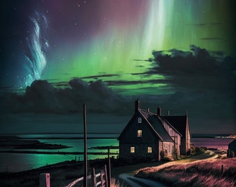 Aurora Borealis Poster A4 Northern Lights Image Print Canvas Wall Art Poster Home Art Decor Digital Download