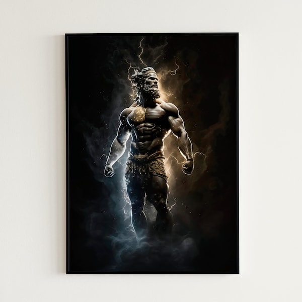 Digital Download Art Mythology Greek God Zeus Wall Art Print Greek Decor For Home Art Print Download Digital JPG Files JPG Clip Art JPG