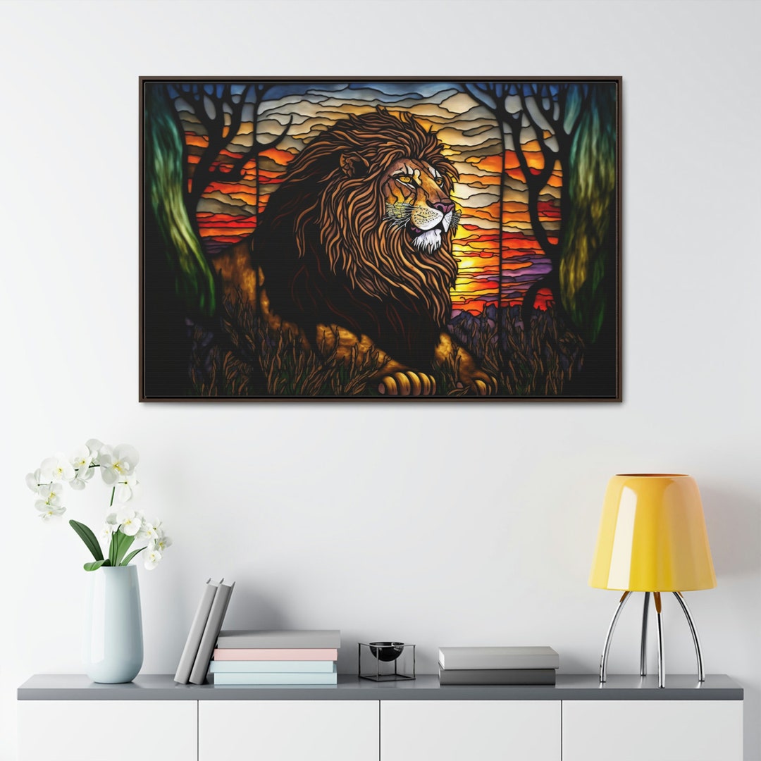 Lion Canvas Art Lion Art Lion Laying Down Lion Savannah Lion - Etsy