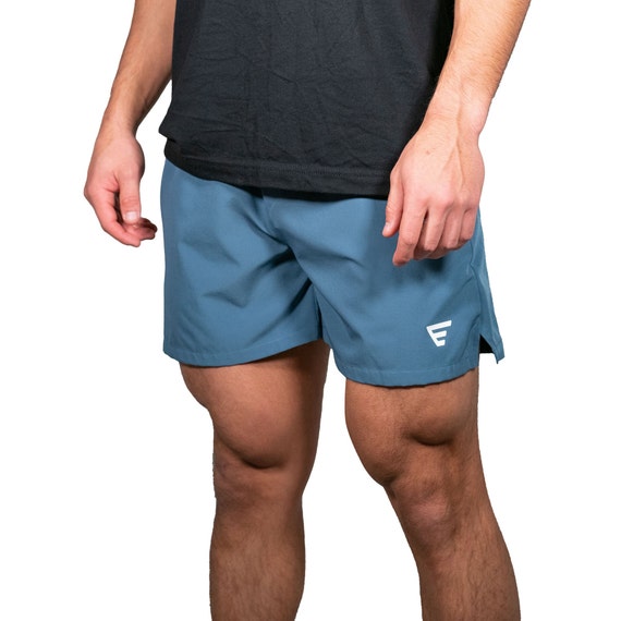 Athletic Fit Performance Short 5 Inch Inseam Slate Blue 