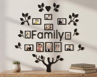 3D Acrylic Family Photo Tree Wall Decor Personalized Family Tree Picture Frame Modern Home Wall Art Gift