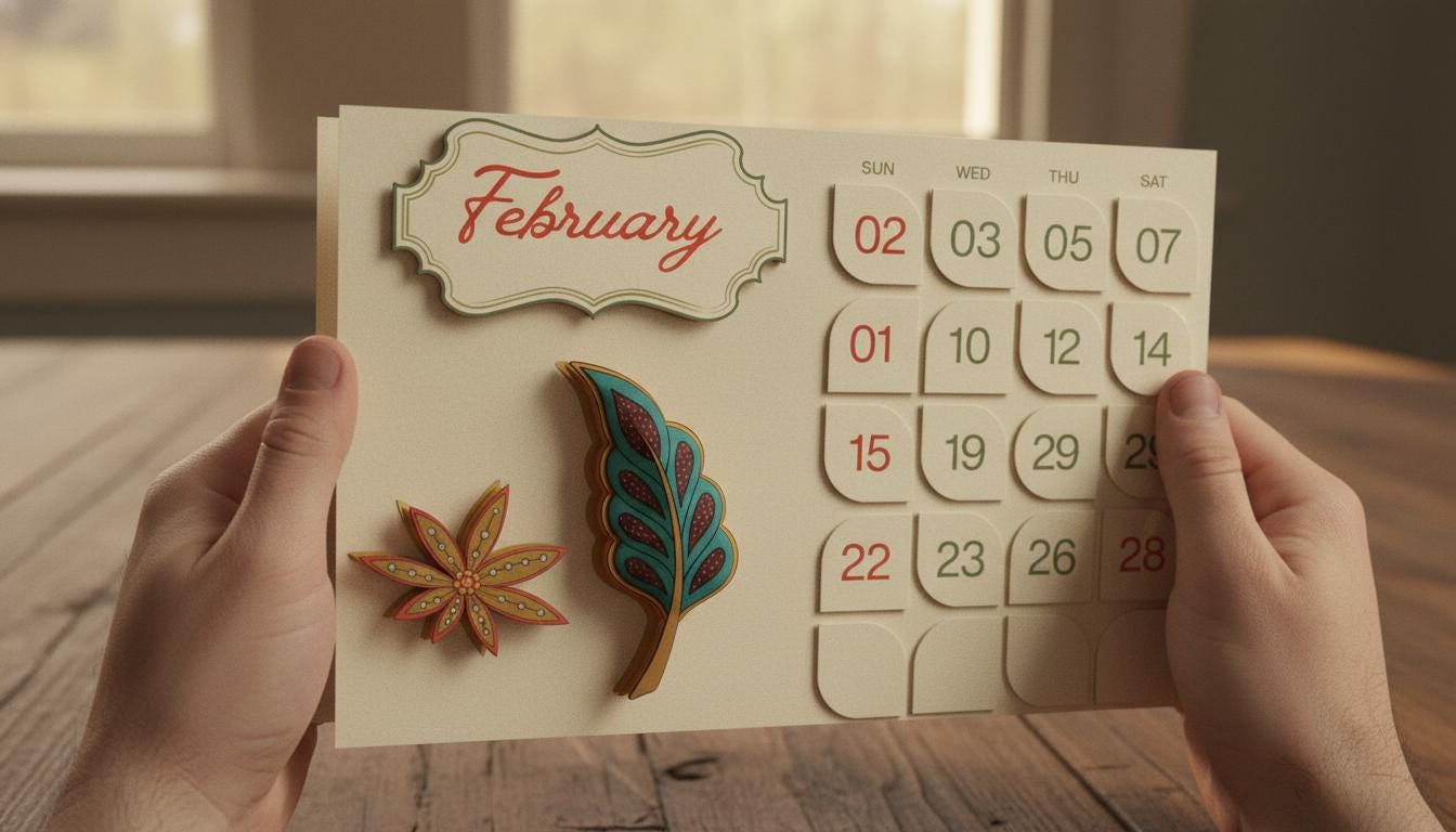 2026 Calendar Papercraft | Printable Boho Floral Planner Template ...