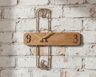Reloj de pared minimalista moderno SVG / Archivo cortado por láser / Descarga digital / Vector geométrico de decoración del hogar