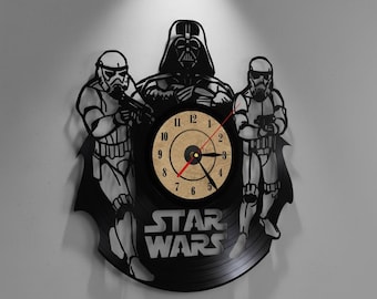 Reloj de pared de Star Wars / Archivo de corte láser de Stormtrooper de Darth Vader / Descarga digital