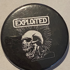 Vintage &#39;80s The EXPLOITED Pinback Button Scottish Punk ALBUM Promo