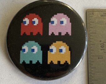 Vintage &#39;80s PAC MAN GHOSTS Pinback Button Retro