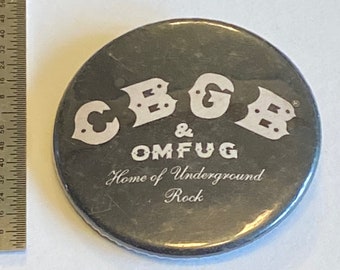 Vintage '70s CBGB & OMFUG Pinback Button Underground Punk Rock Venue New York  Promo