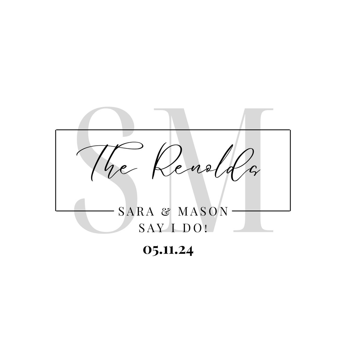 Modern Minimalist Wedding Logo Design, Custom Monogram Wedding Design ...