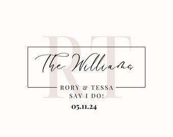 Diseño de logotipo de boda minimalista moderno, diseño de boda de monograma personalizado para parejas: logotipo digital personalizado y emblemas