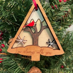 Cardinal Memorial Ornament SVG | Cardinal SVG | Christmas Cardinal Ornament SVG | I am always with you svg | Bird svg | Cardinal svg