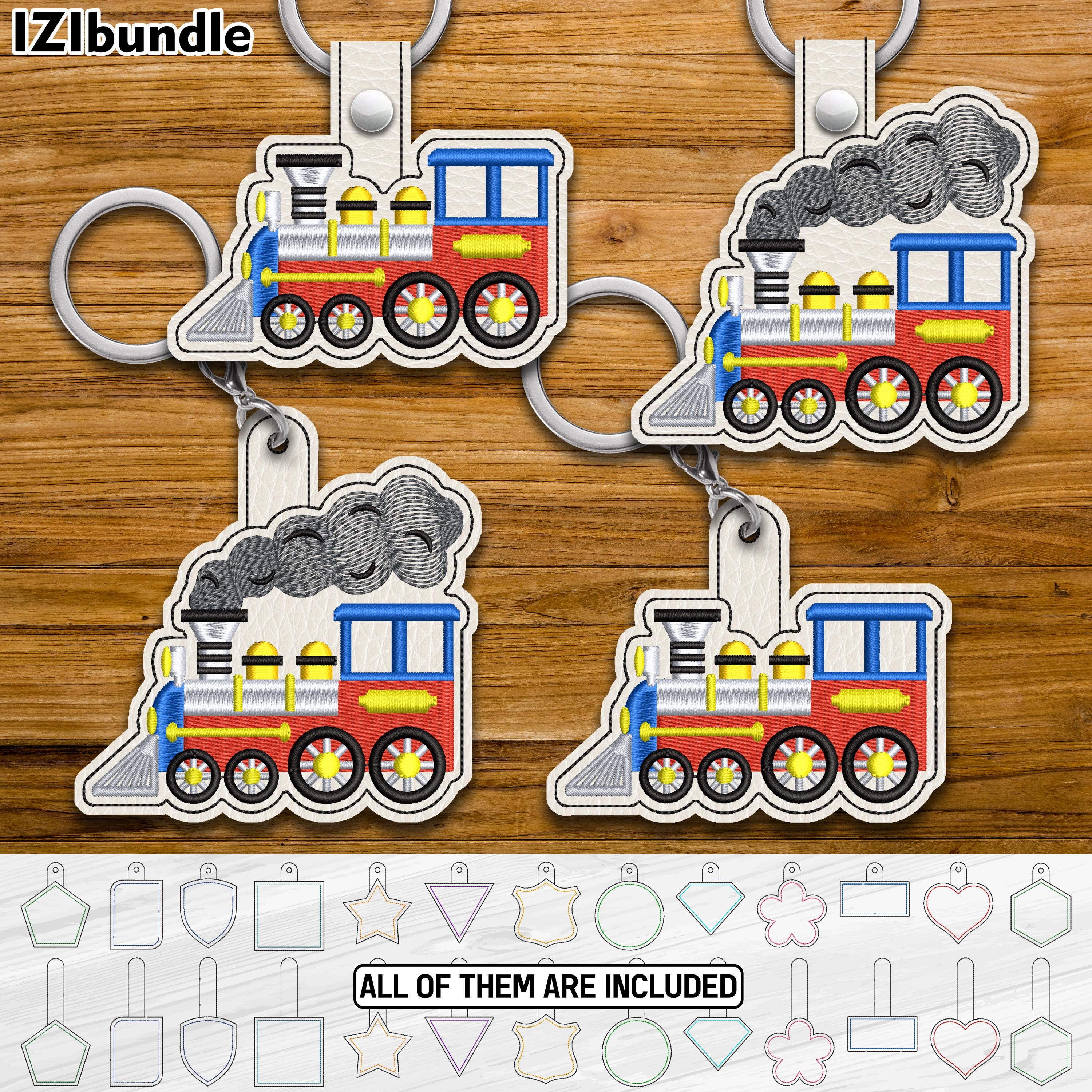 Vintage Style Locomotive Train Keychain Pendant - Silver, Unisex