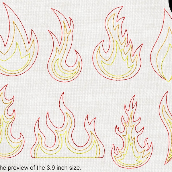 Outline Fires Files for embroidery machines dst pes exp jef pcd pcs pec vip etc. 1615x